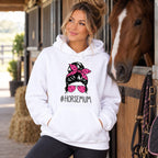 Personalised Messy Bun Horse Mum Hoodie