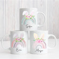 Personalised Pastel Rainbow Bunny Ears Easter Mug