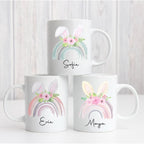 Personalised Pastel Rainbow Bunny Ears Easter Mug