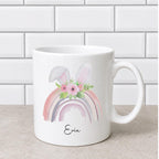 Personalised Pastel Rainbow Bunny Ears Easter Mug