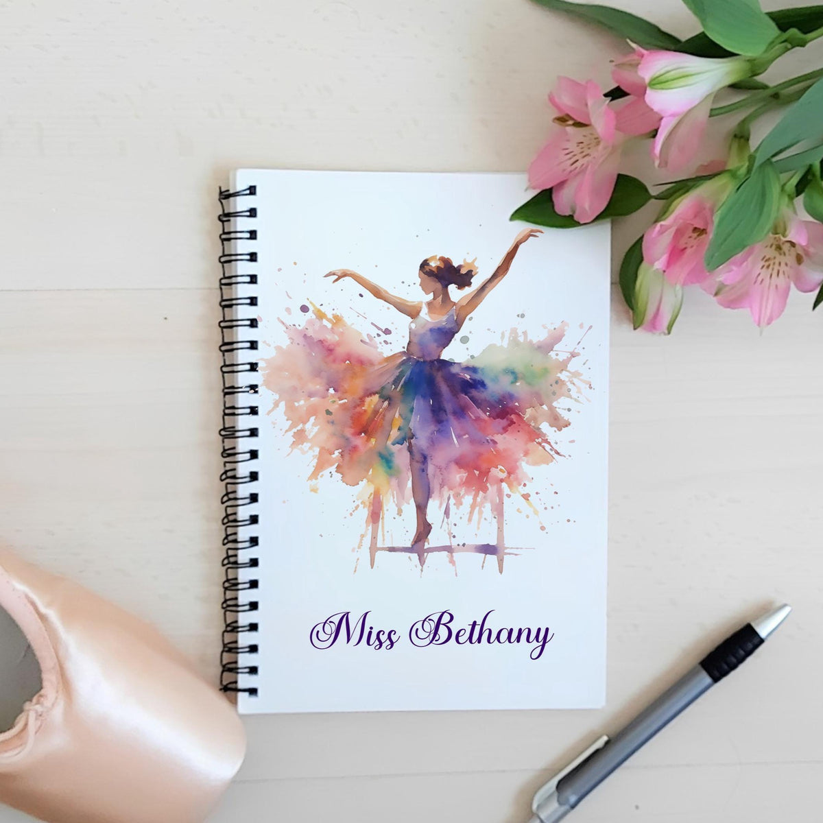 Personalised Ballerina Notebook, Ballet Dance Journal, A5