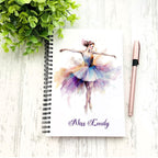 Personalised Ballerina Notebook, Ballet Dance Journal, A5