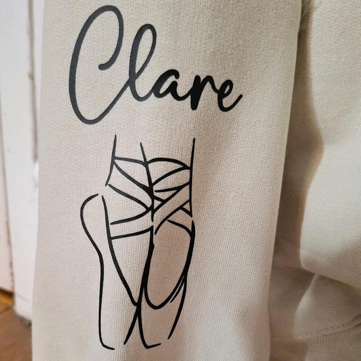 Personalised Ballerina Hoodie, Line Drawing Ballet Design