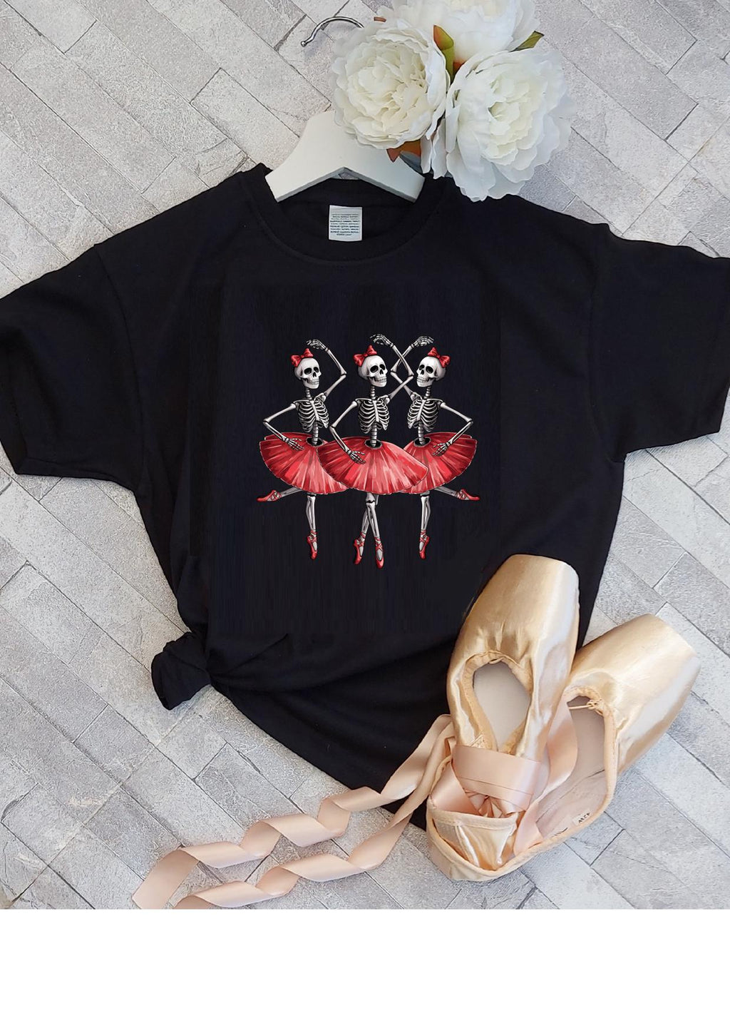 Skeleton Ballerina Halloween T-Shirt, Spooky Dance Gift