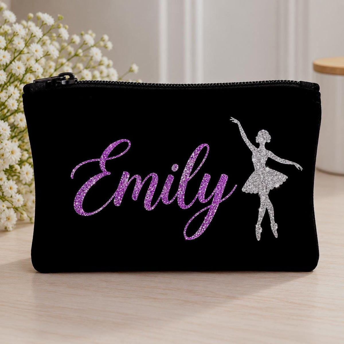 Personalised Ballet Makeup Bag, Dance Pouch, Ballerina Gift