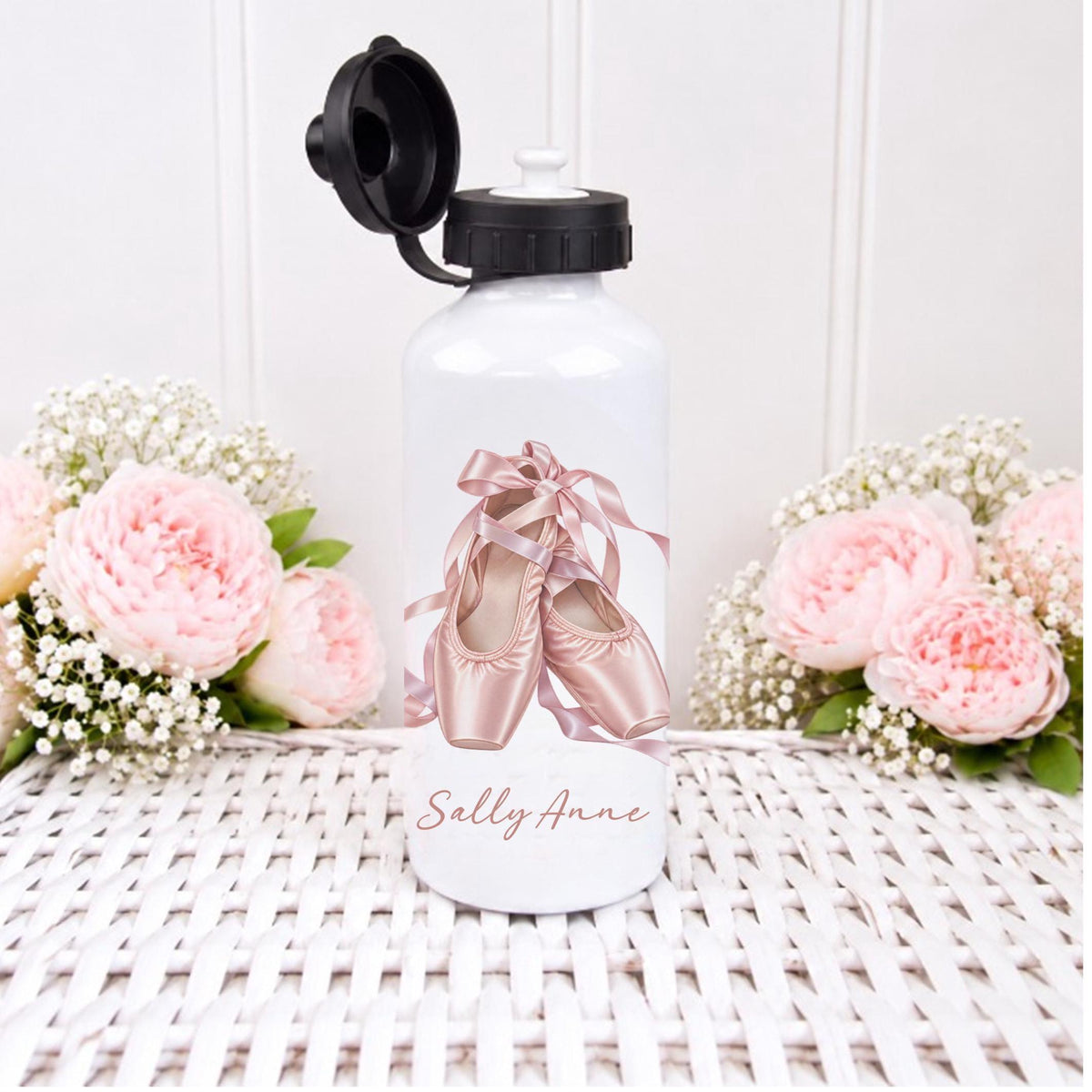 Personalised Ballet Water Bottle, Ballet Shoes Bottle, Dance Gift for Girls