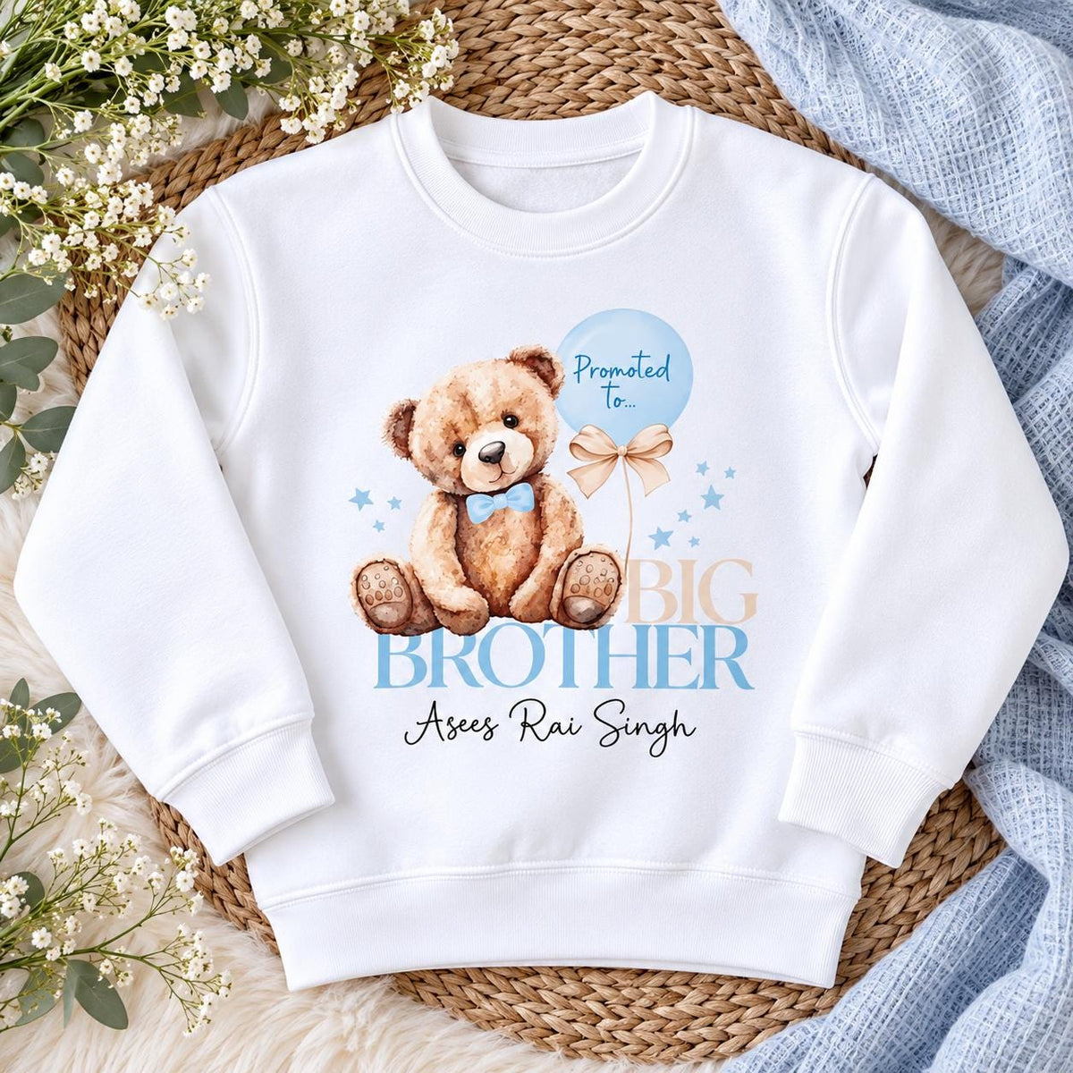 Personalised Big Brother Sweatshirt, Promoted to Big Brother, New Baby Gift