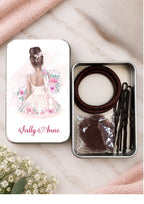 Personalised Dance Hair Kit, Ballet Bun Kit, Dancer Gift, Hair Essentials Tin