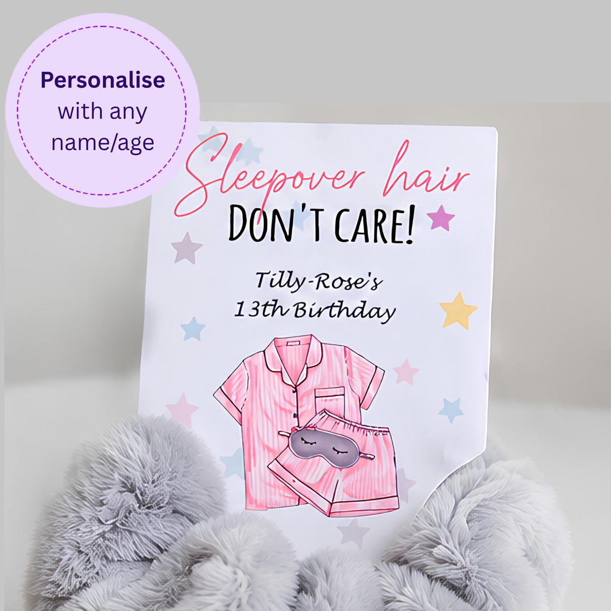 Personalised Sleepover Scrunchie Party Favours, Girls Sleepover Party Bag Fillers