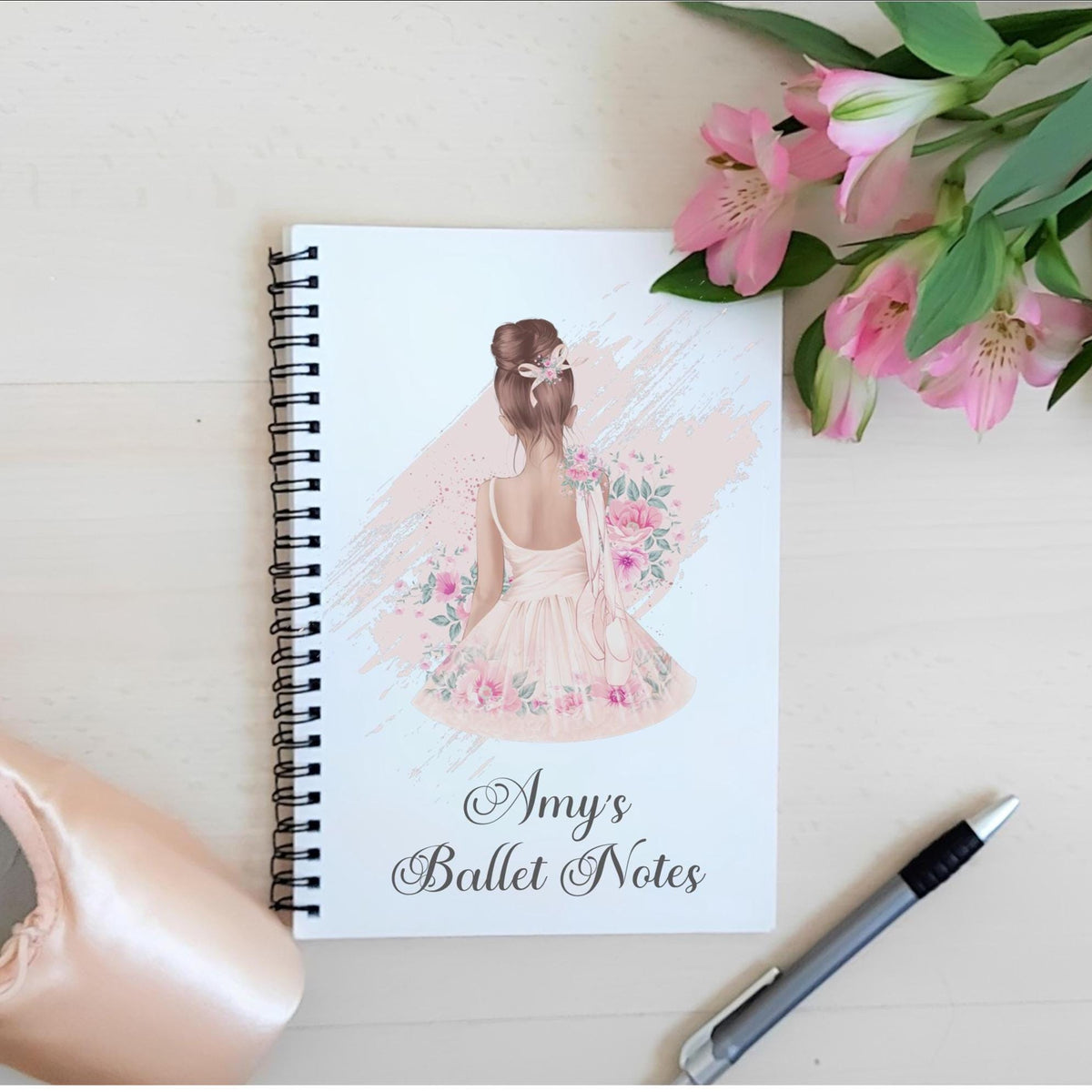 Personalised Ballerina Notebook, Ballet Dance Journal, A5 Notebook