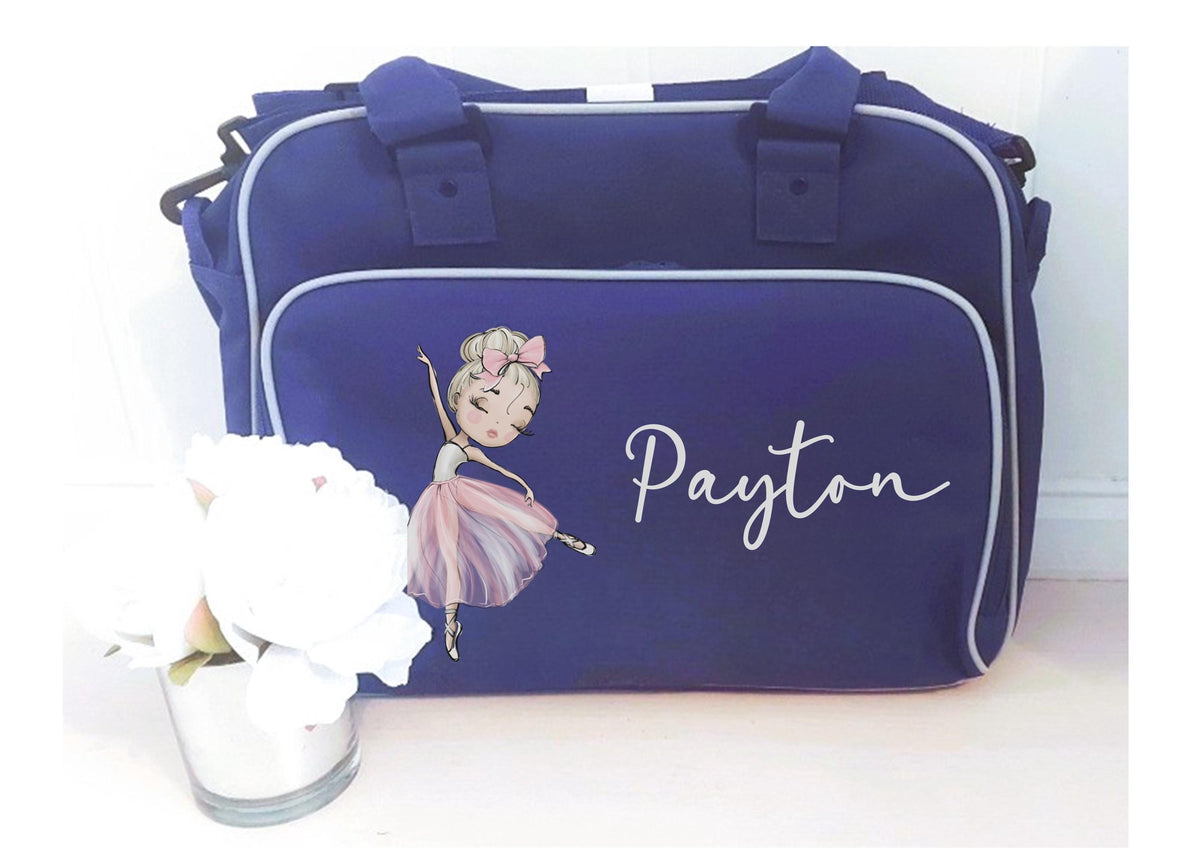 Personalised Ballerina Dance Bag, Ballet Bag with Name, Girls Sports Bag