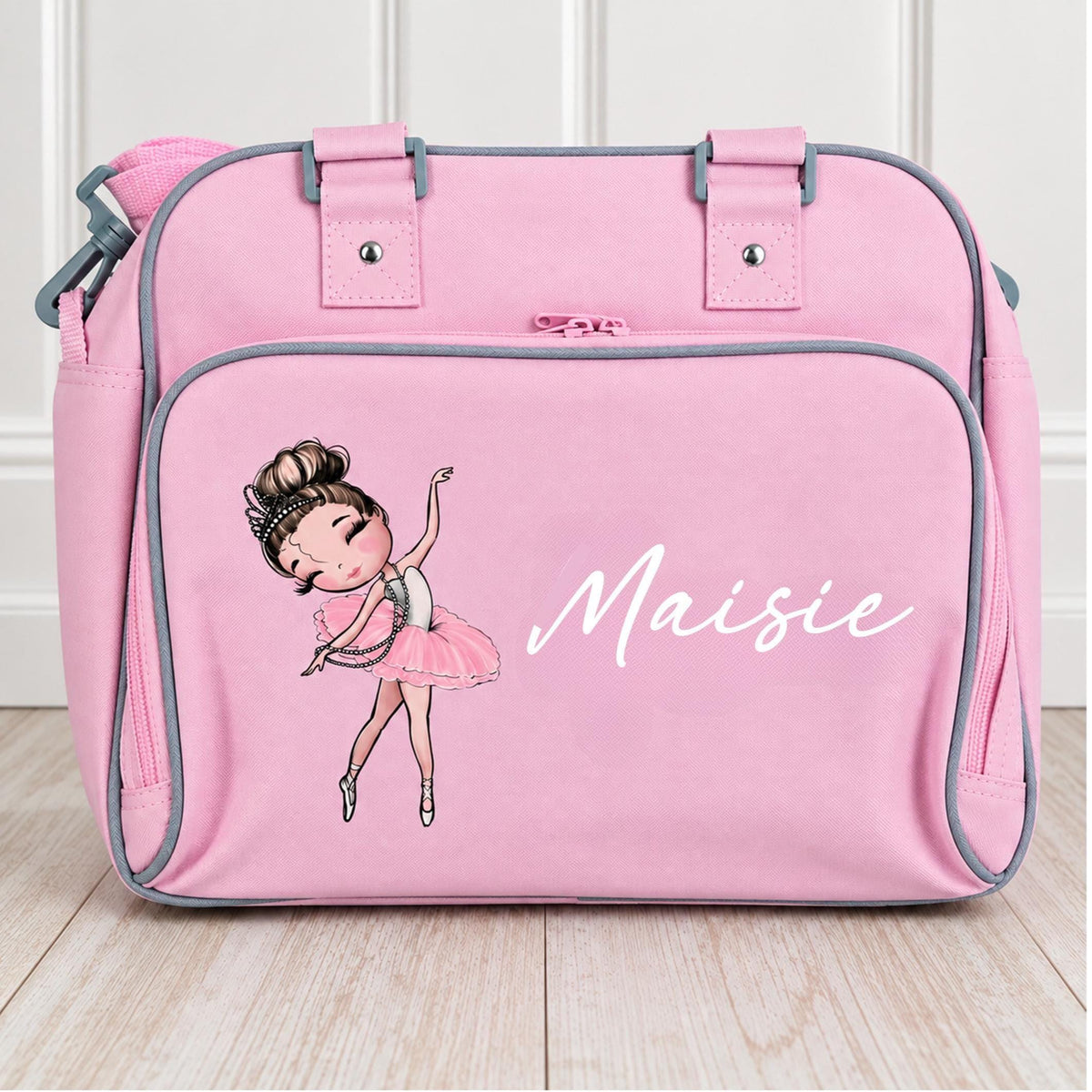 Personalised Ballerina Dance Bag, Ballet Bag with Name, Girls Sports Bag