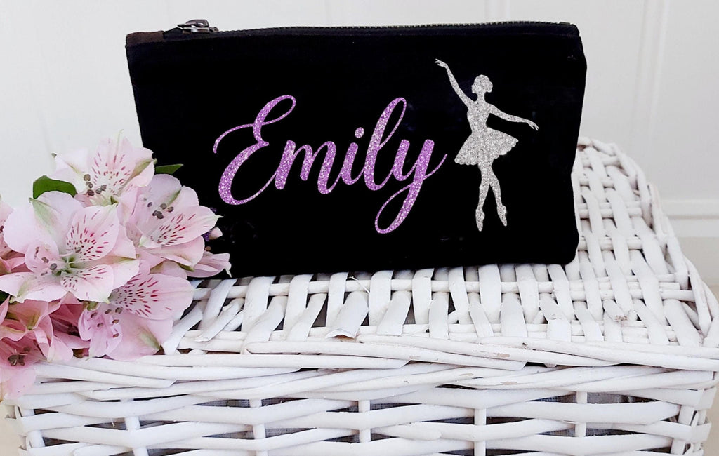 Personalised Ballet Makeup Bag, Dance Pouch, Ballerina Gift