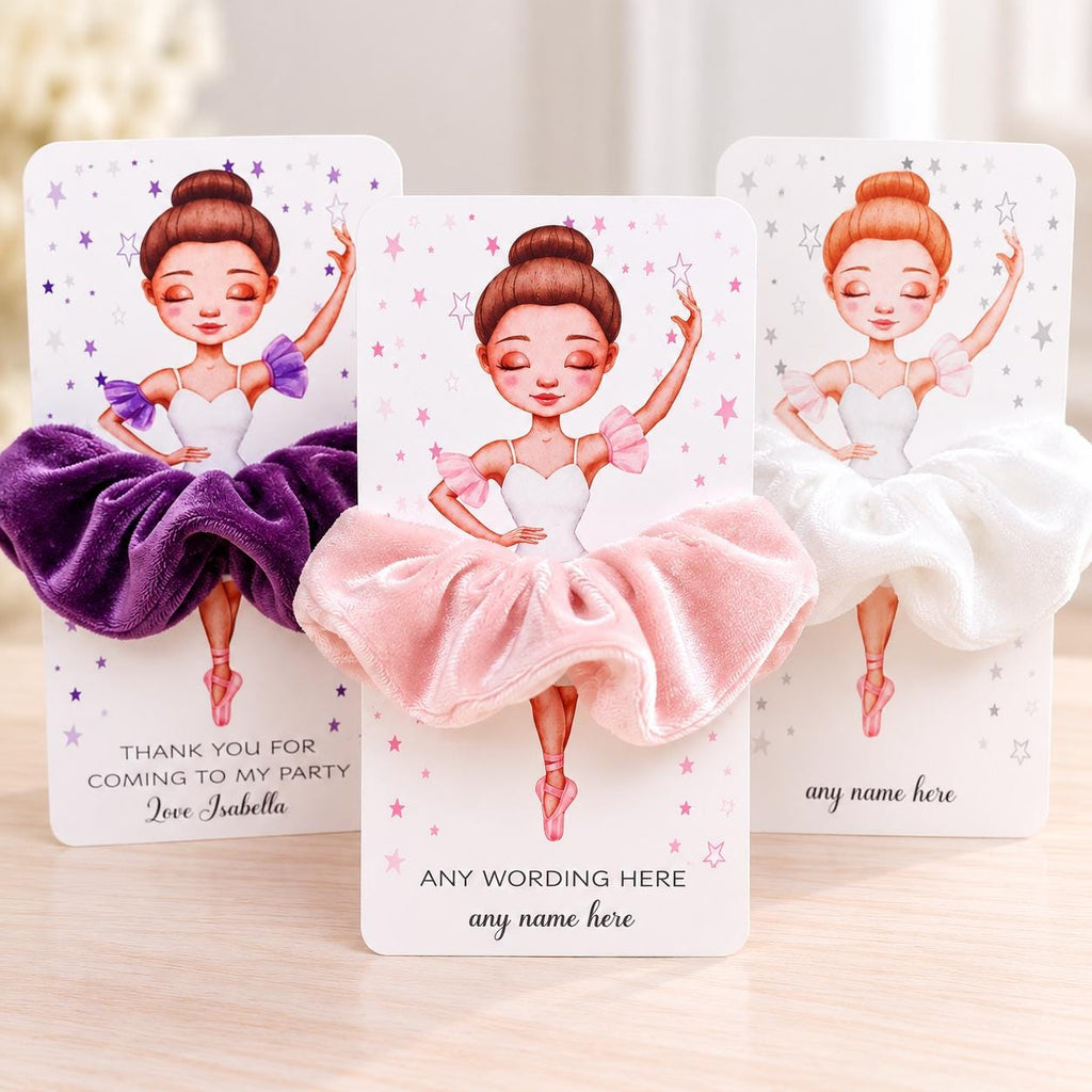 Personalised Ballerina Scrunchie, Dance Party Favour, Ballet Gift