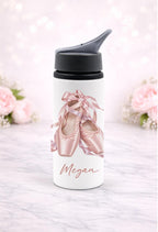 Personalised Ballet Water Bottle, Ballet Shoes Bottle, Dance Gift for Girls