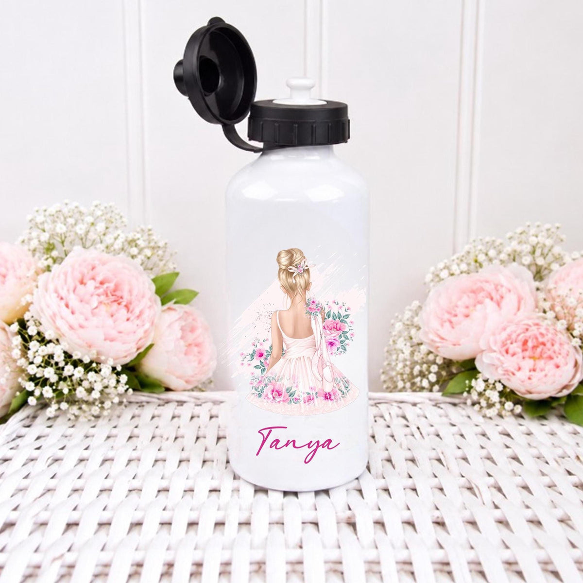 Personalised Ballet Water Bottle, Ballerina Bottle, Dance Gift for Girls