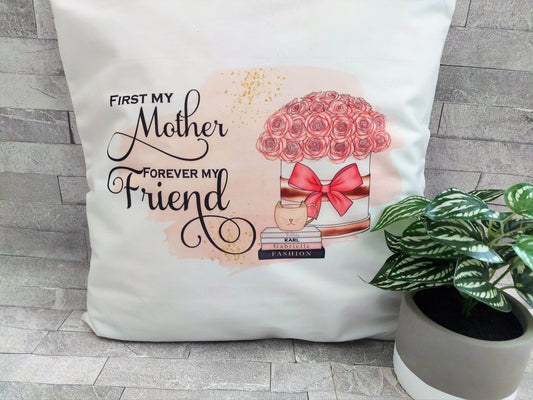 Mum cushion, First my Mother forever my friend, Aunt, Gran, Daughter, editable relation