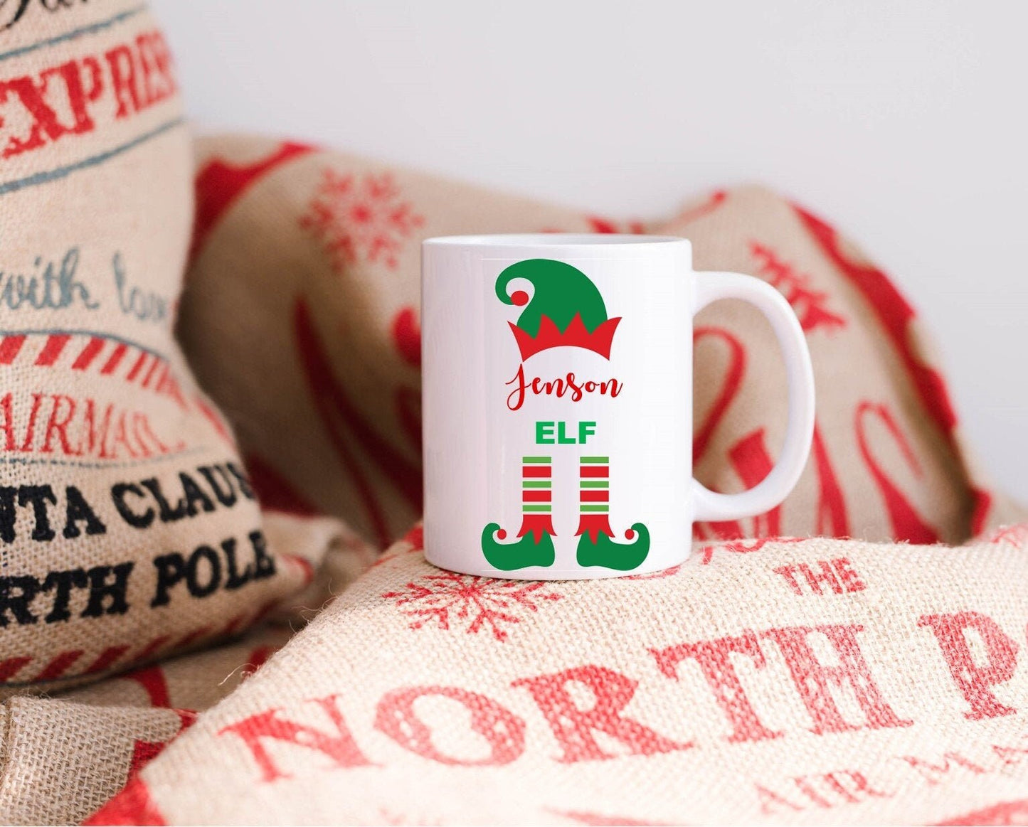 Personalised Elf mug, Christmas mug, Elf on the Shelf, Personalised Christmas Elf mug