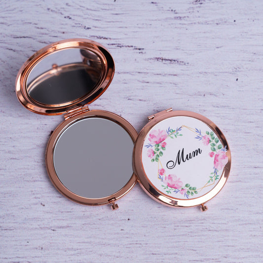 Personalised Mum compact mirror, rose gold mirror, Mum mirror, Mum gift