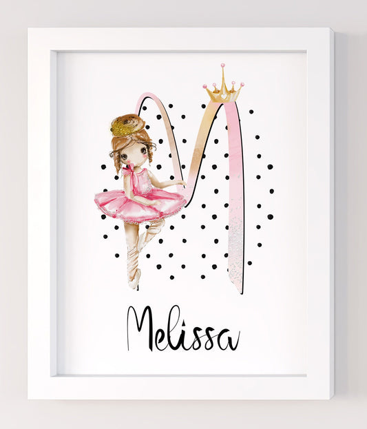 Personalised ballet print, ballerina picture, ballerina print, Dance gift, ballet present, daughter, personalised gift