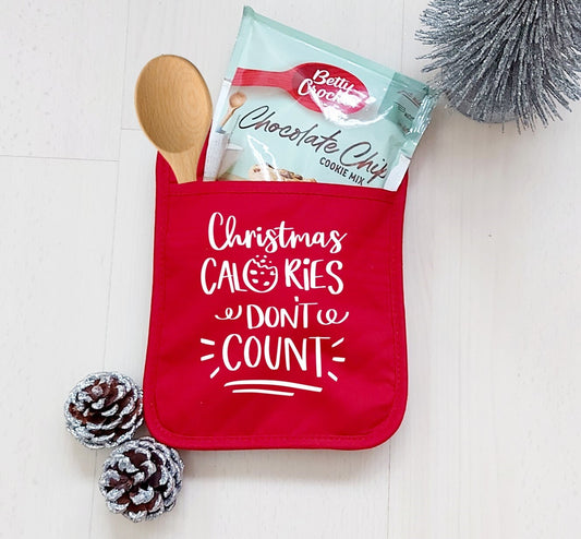 Christmas red pot holder and cookie making kit perfect secret santa present, present for a baker