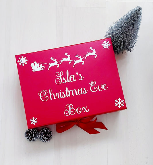 Personalised Christmas Eve box, gift box, Personalised Christmas gift, red gift box, Christmas giftbox