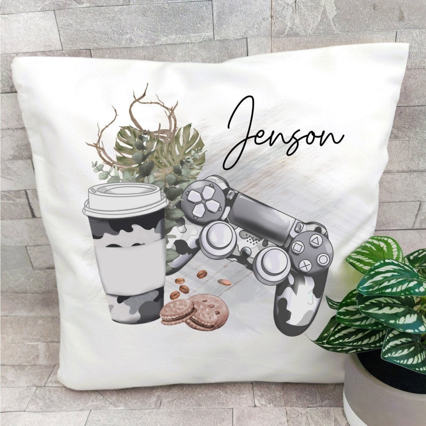 Personalised Gamer boy Cushion, gaming cushion, gift for him, gift for a teen, gaming gift