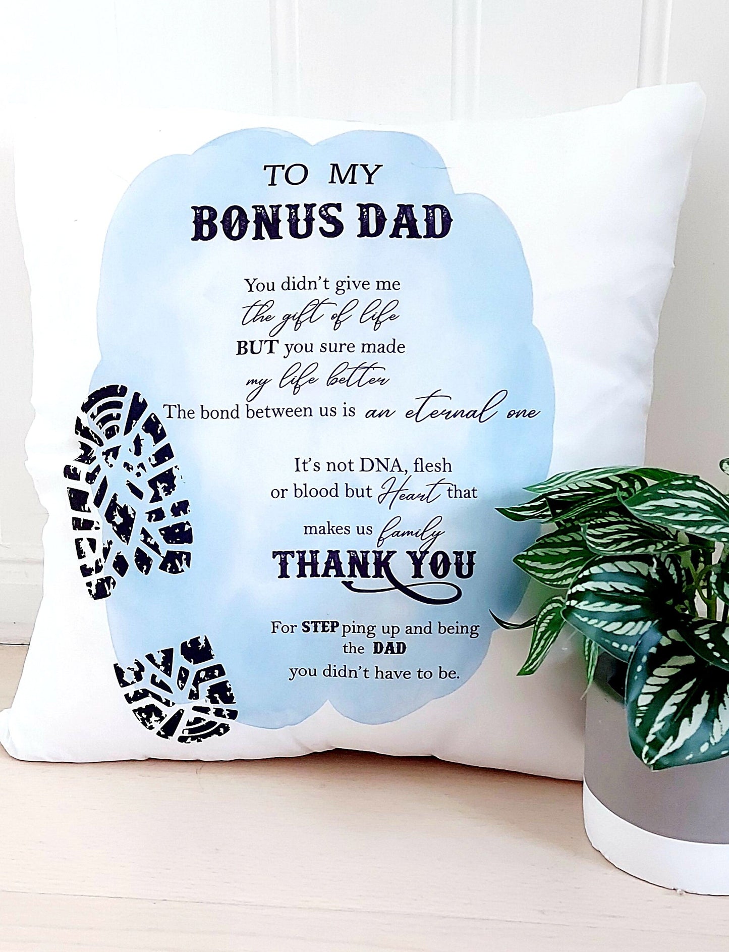 Personalised Step-Dad cushion, Bonus Dad cushion, Step Dad cushion, gift for a step Dad, Father's Day gift, Cushion for Dad