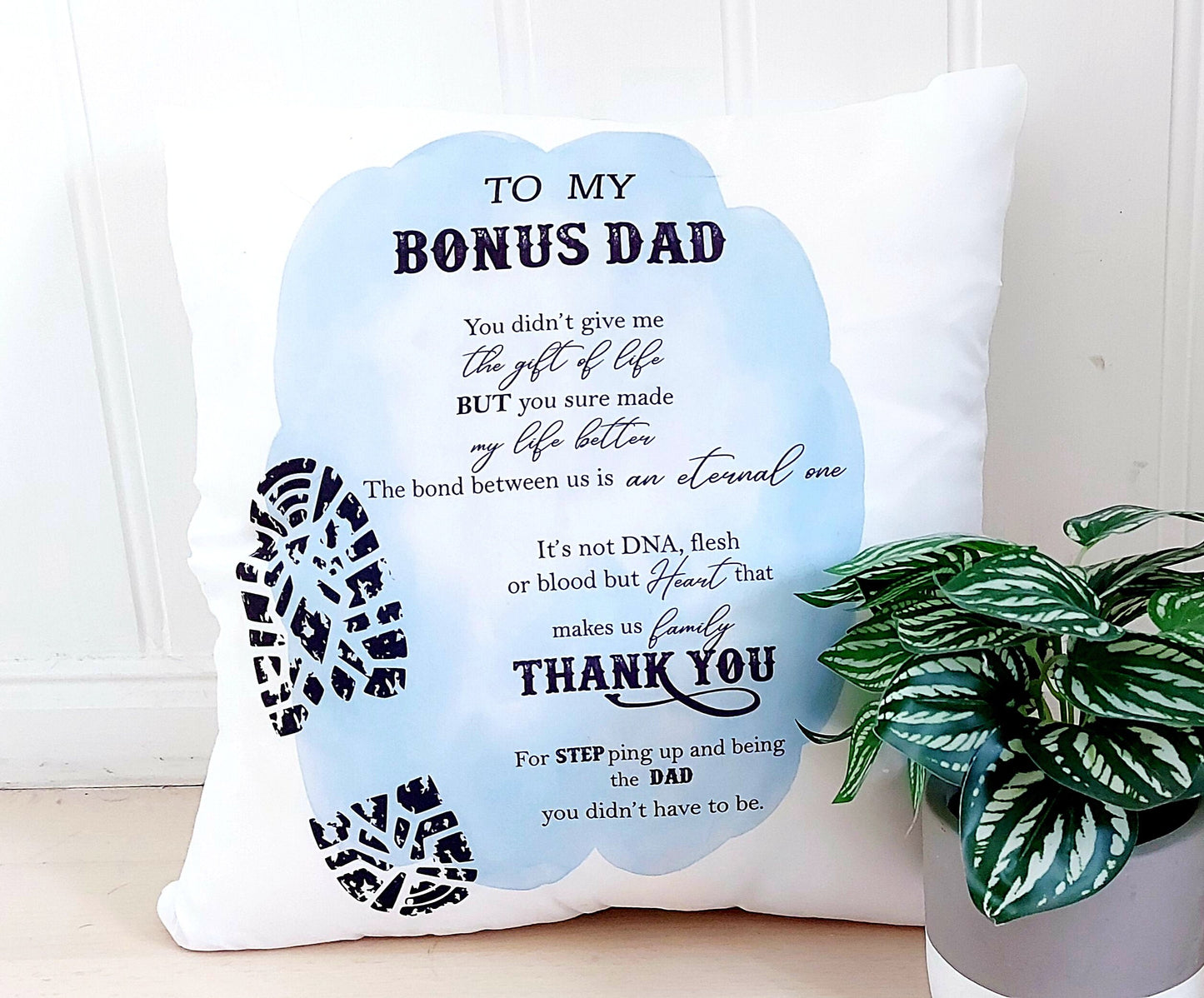 Personalised Step-Dad cushion, Bonus Dad cushion, Step Dad cushion, gift for a step Dad, Father's Day gift, Cushion for Dad