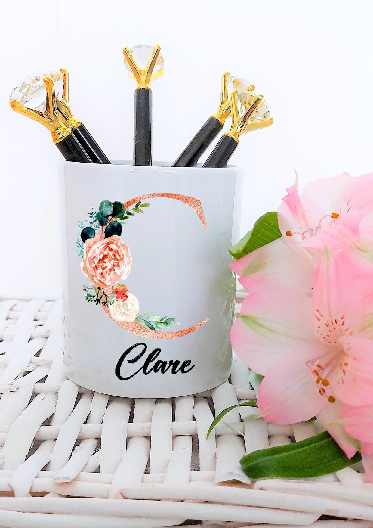 Personalised makeup brush holder, makeup pot, pen pot, pencil holder