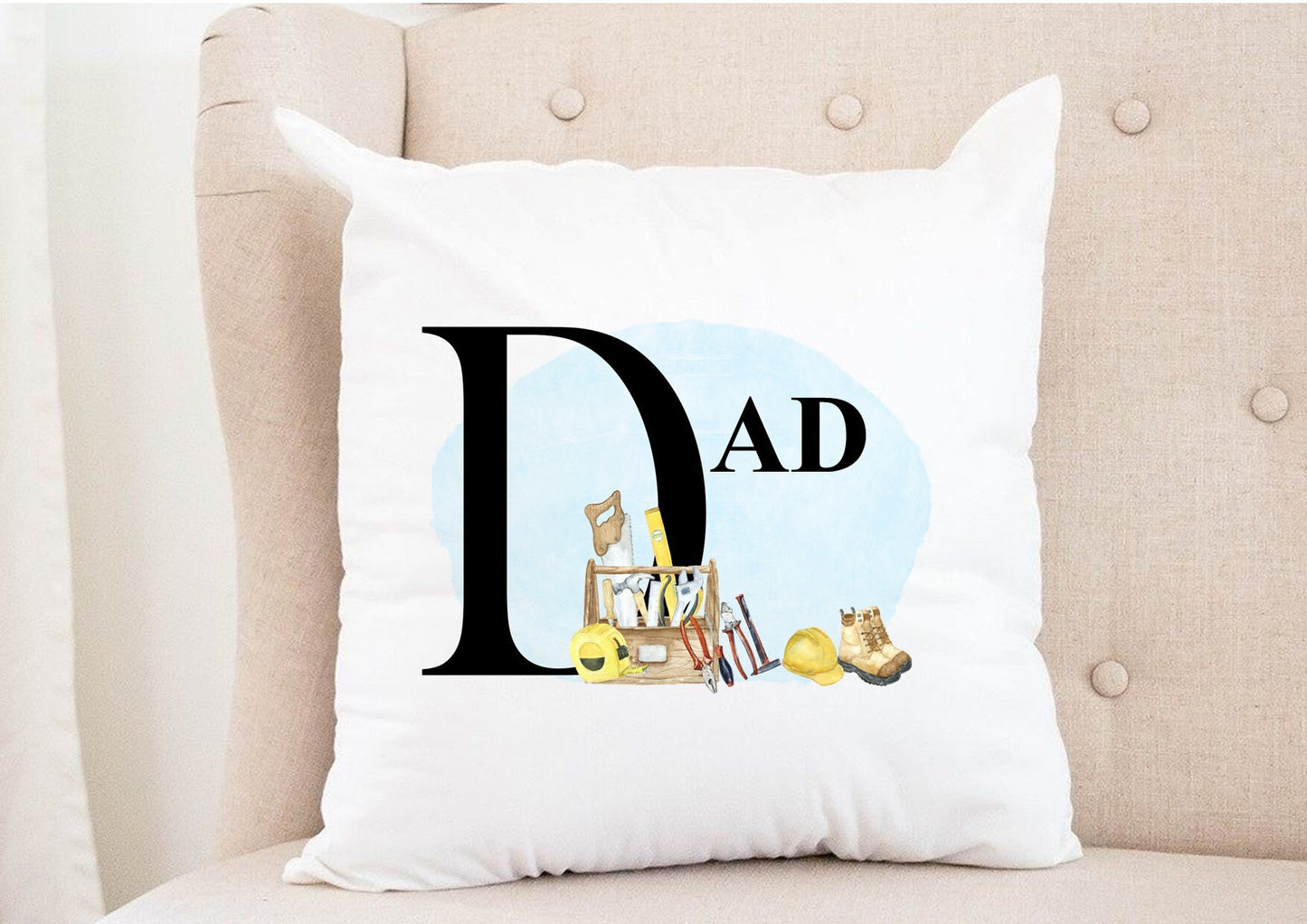 Personalised Dad cushion, gift for him, personalised cushion for Grandad, tool cusion