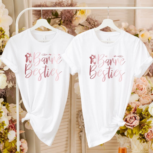 Barre Besties matching t-shirts, ballet t-shirts, ballet gift, gift for my bestie, gift for a ballerina