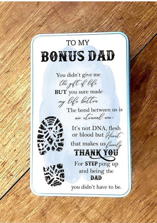 Personalised Bonus Dad/Stepdad storage tin/sweet tin, gift for Dad