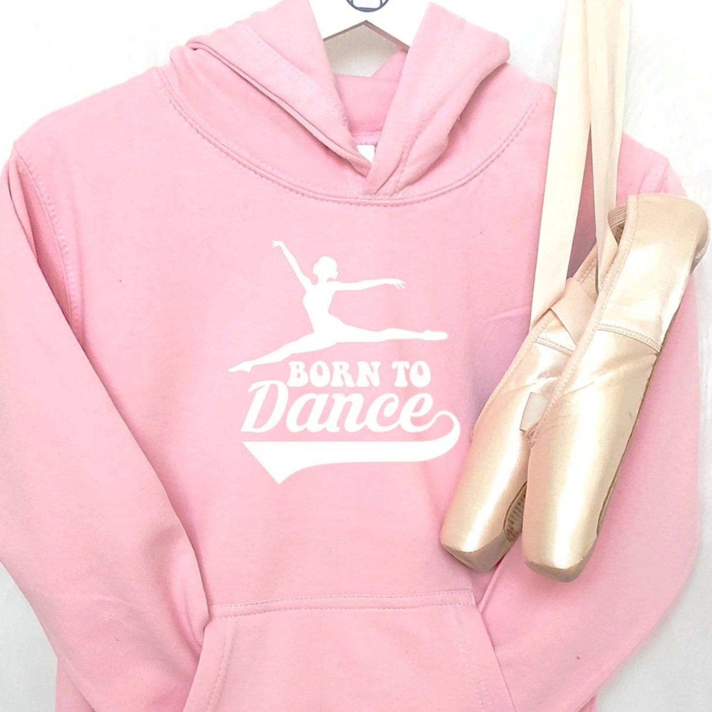 Personalised pink Born to Dance hoodie, personalised dance gift, gift for a dancer, ballet gift, personalised pink dance hoodie