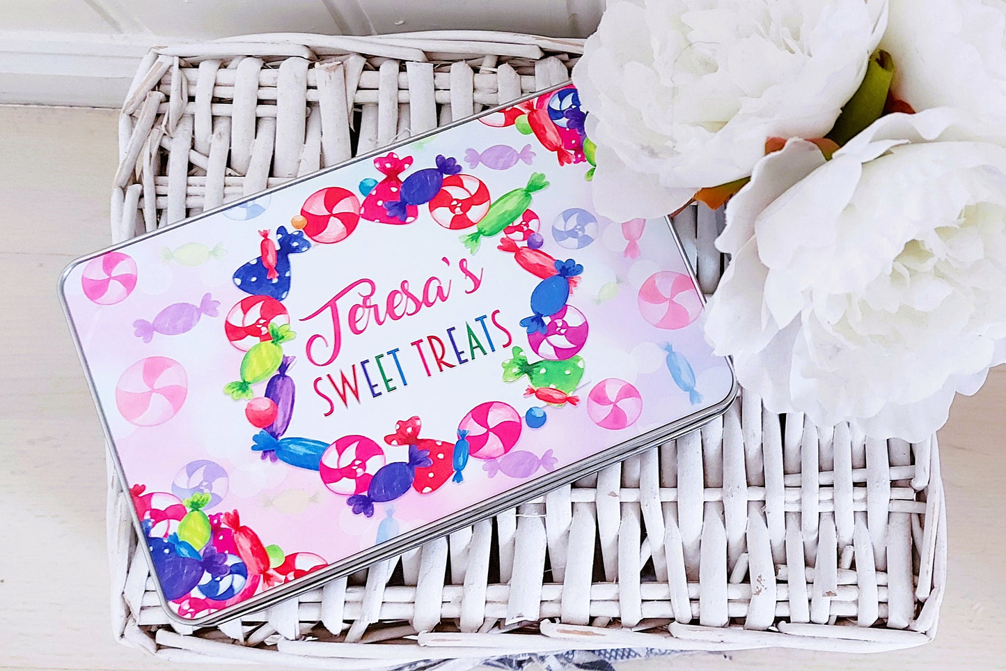 Personalised sweet tin, sweetie tin, gift for Nan, gift for a sweet lover, sweet storage, treat tin