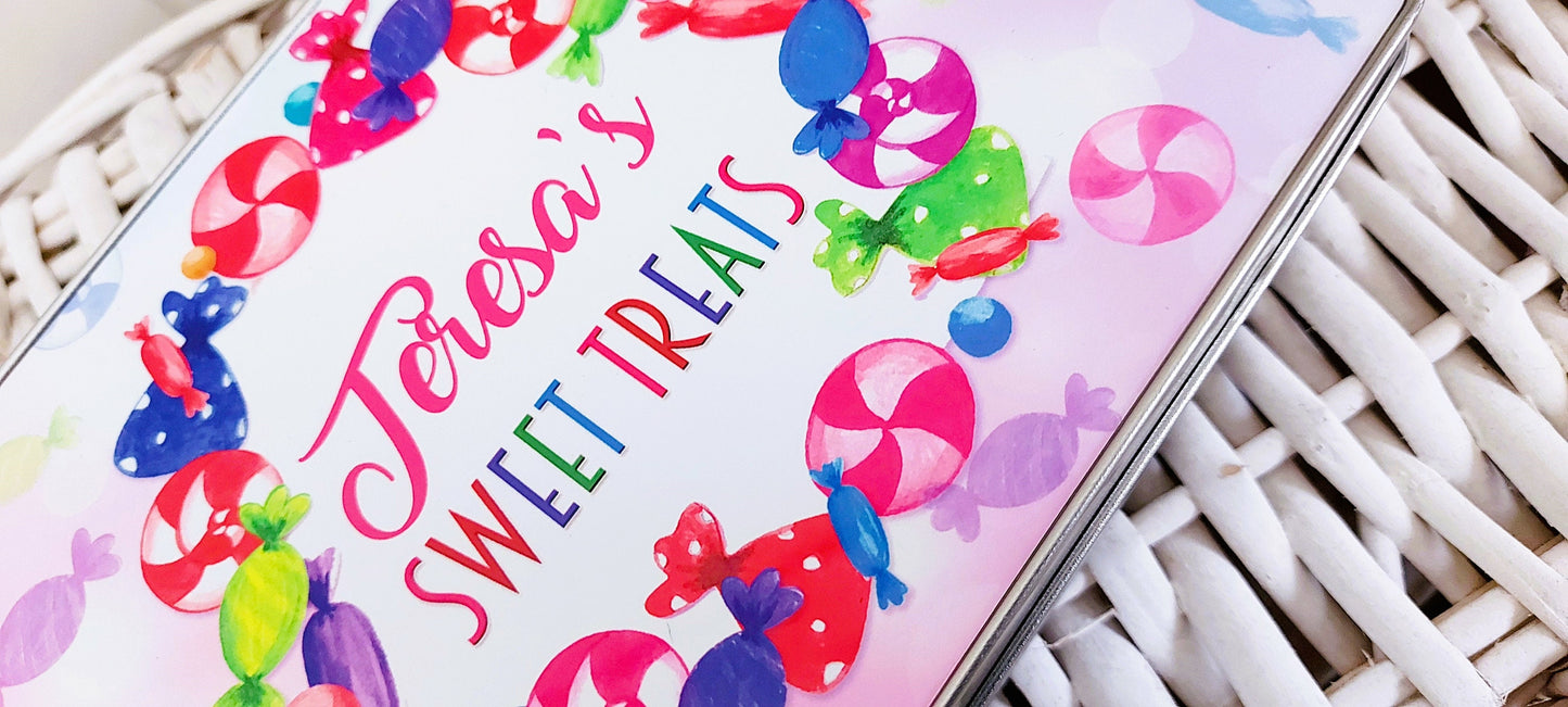 Personalised sweet tin, sweetie tin, gift for Nan, gift for a sweet lover, sweet storage, treat tin