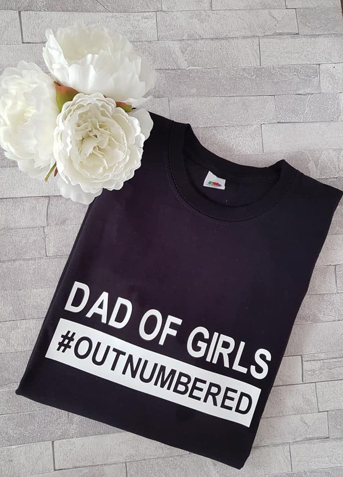 Personalised Dad of Girls Outnumbered tshirt, Men's t-shirt, Father's Day t-shirt,