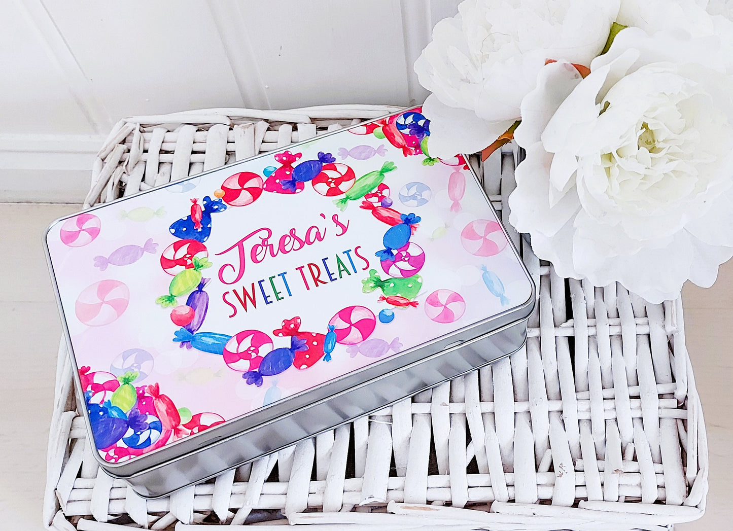 Personalised sweet tin, sweetie tin, gift for Nan, gift for a sweet lover, sweet storage, treat tin