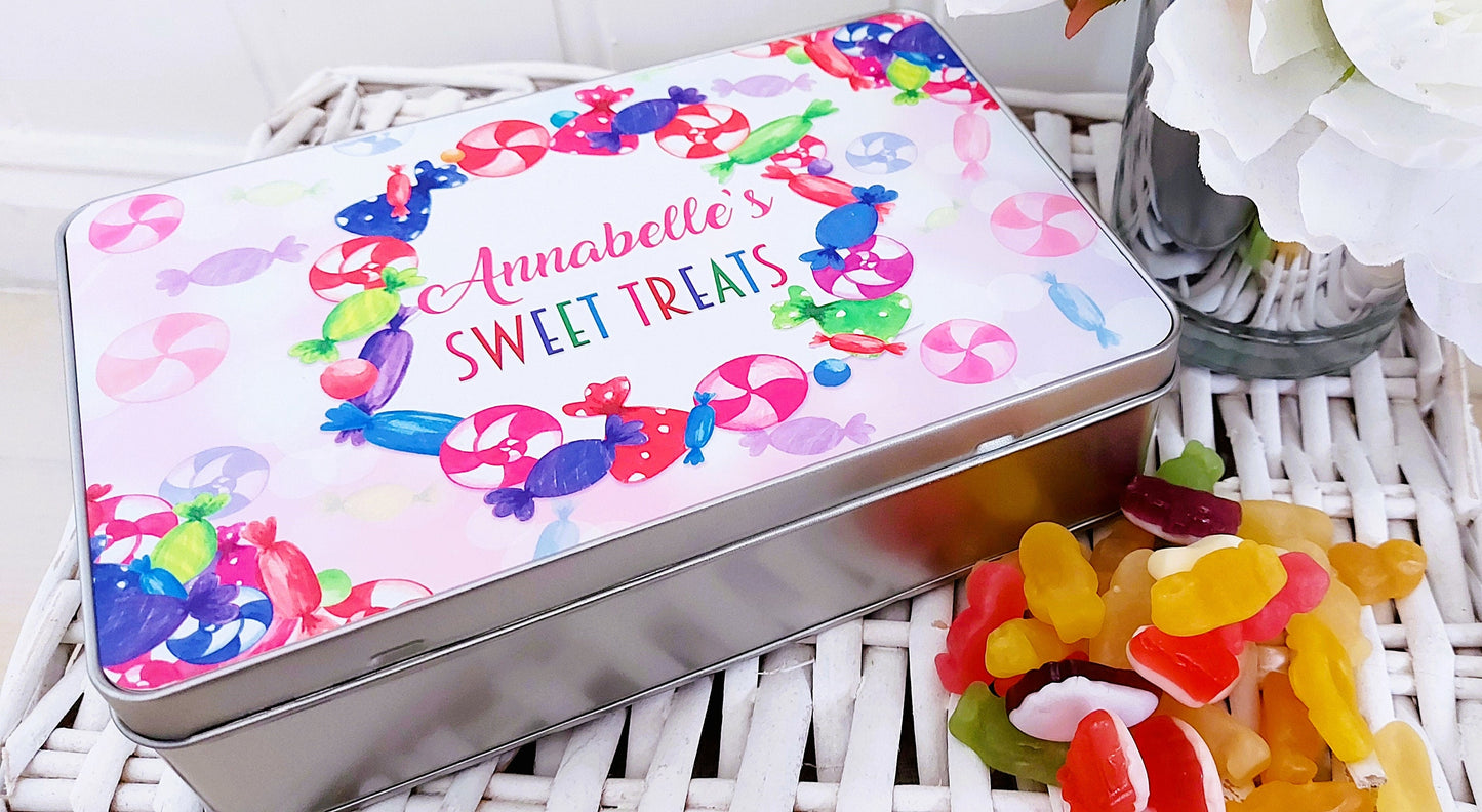 Personalised sweet tin, sweetie tin, gift for Nan, gift for a sweet lover, sweet storage, treat tin