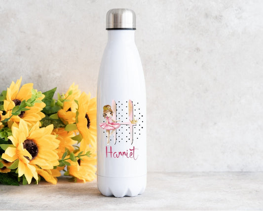 Personalised ballerina water bottle, dance gift, bowling bottle, 500ml water bottle