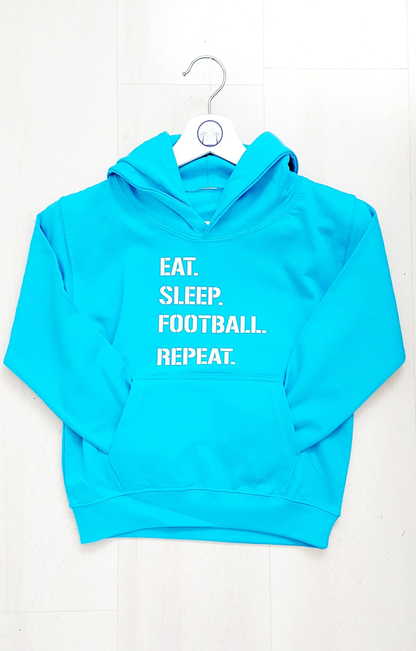 Personalised Eat Sleep Football Repeat hoodie basics