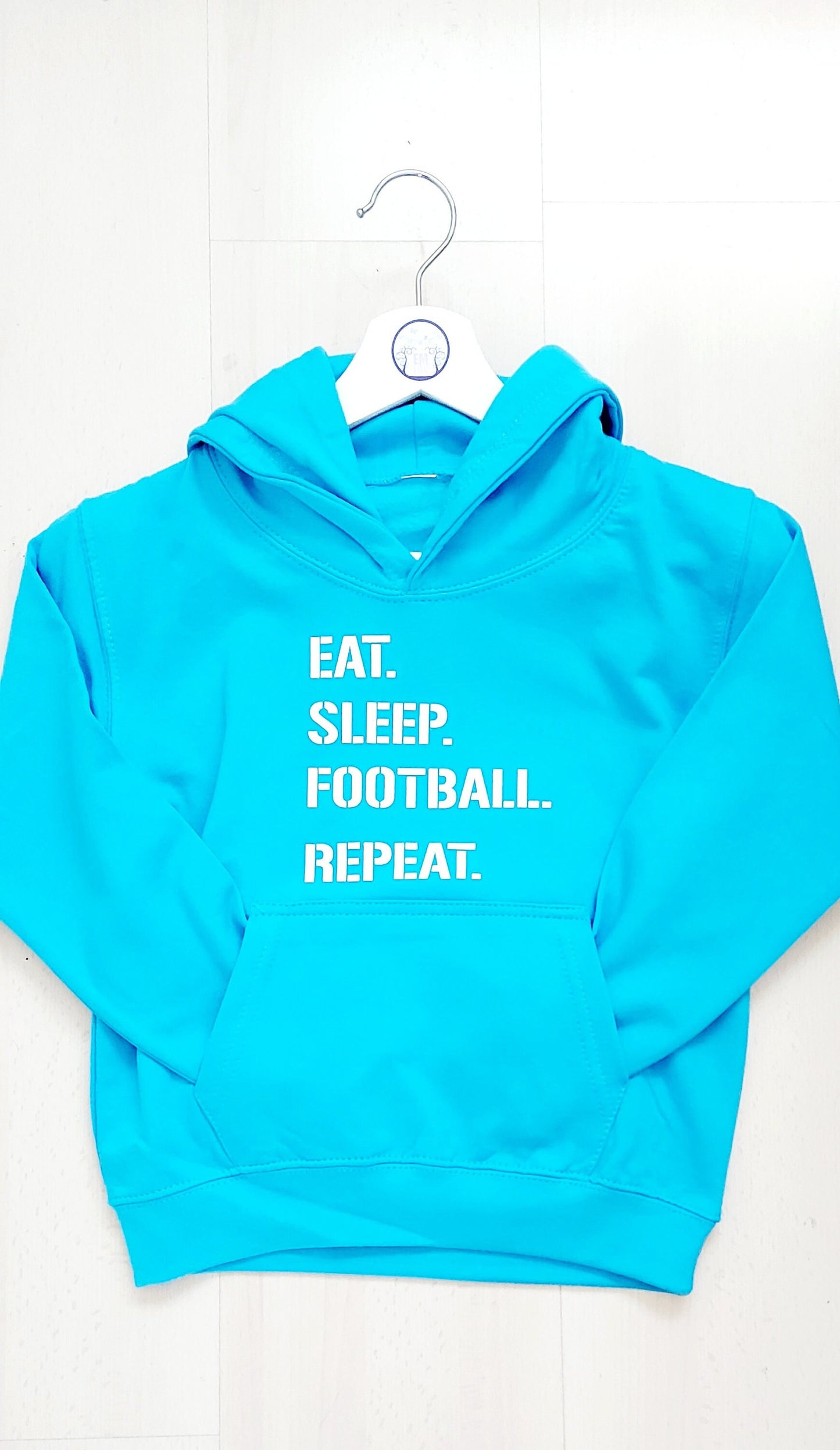 Personalised Eat Sleep Football Repeat hoodie basics