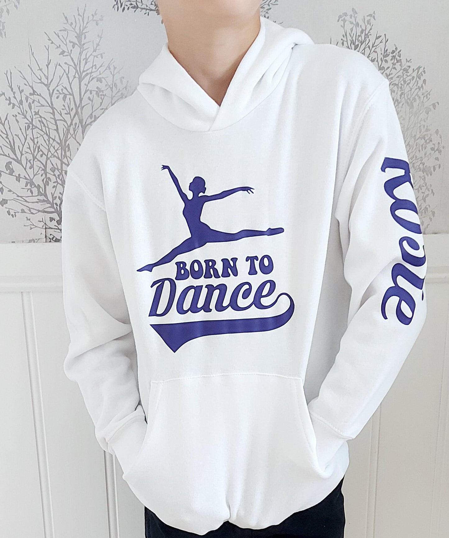 Personalised Born to Dance hoodie, personalised dance gift, gift for a dancer, ballet gift, ballerina hoodie