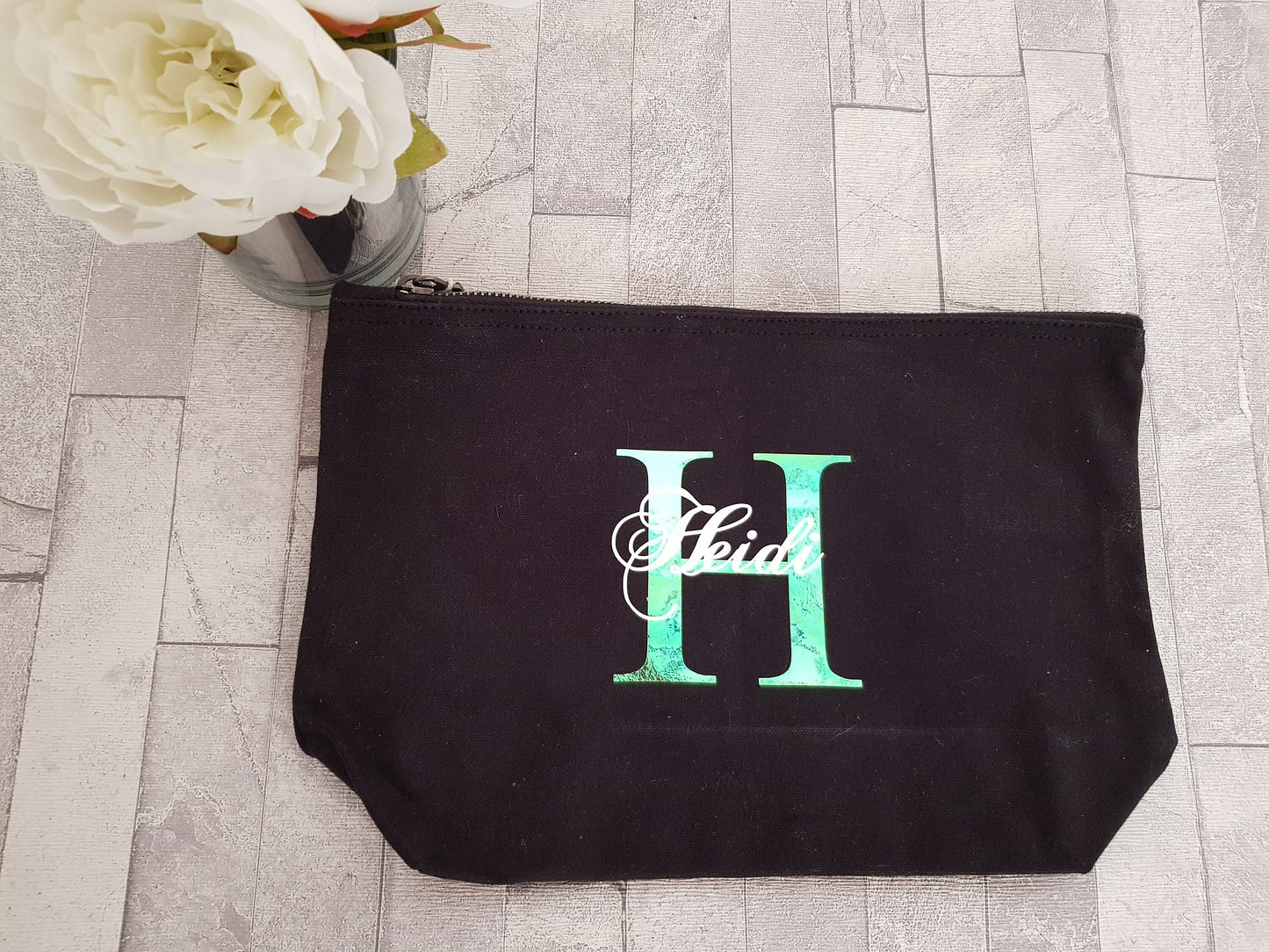 Personalised makeup bag, Ladies makeup bag, Monogram makeup bag