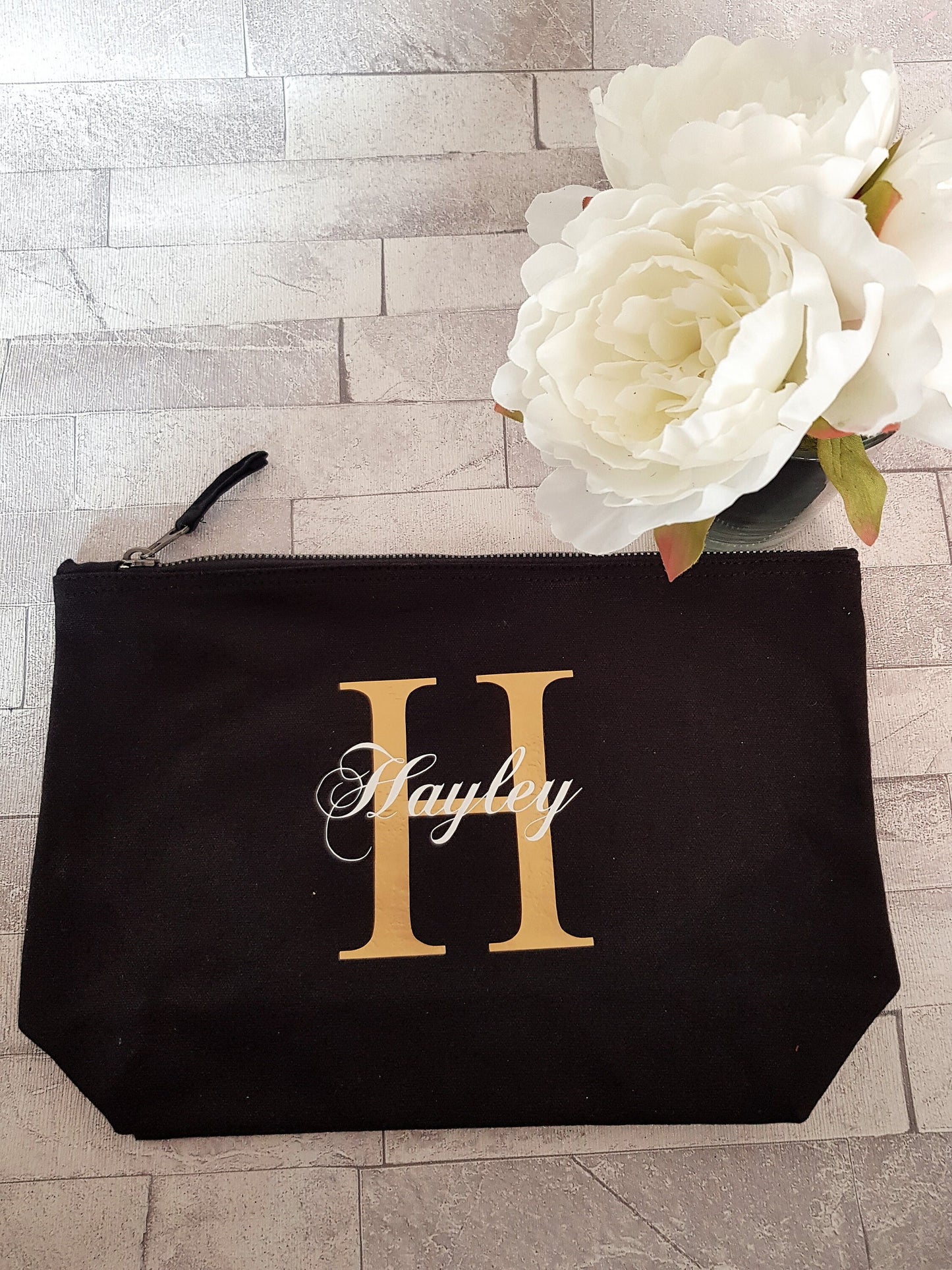 Personalised makeup bag, Ladies makeup bag, Monogram makeup bag