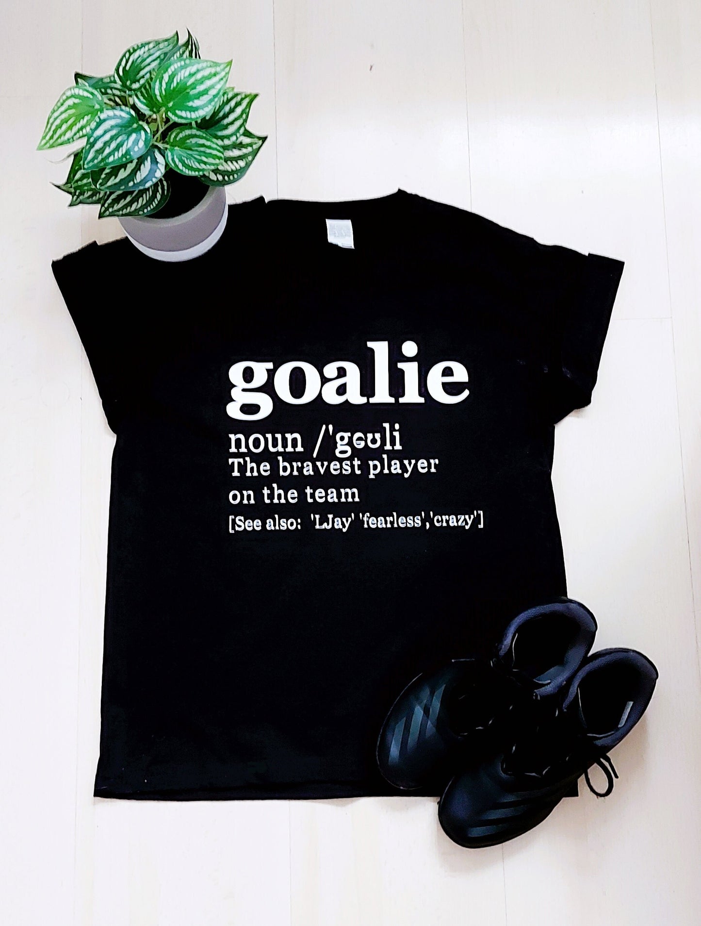 Personalised goalie definitions t-shirt, gift for goalkeeper, goalkeeper definitions, football gift