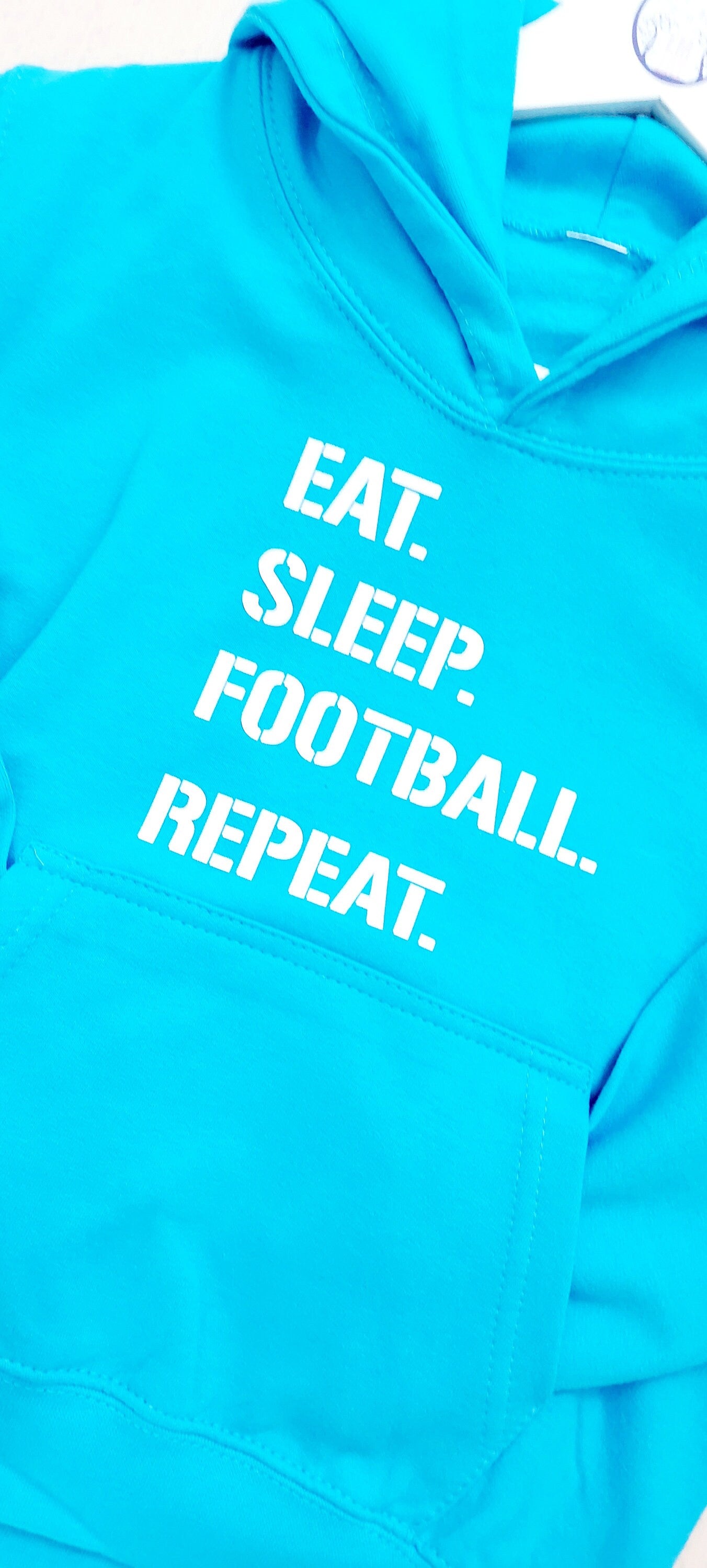 Personalised Eat Sleep Football Repeat hoodie basics