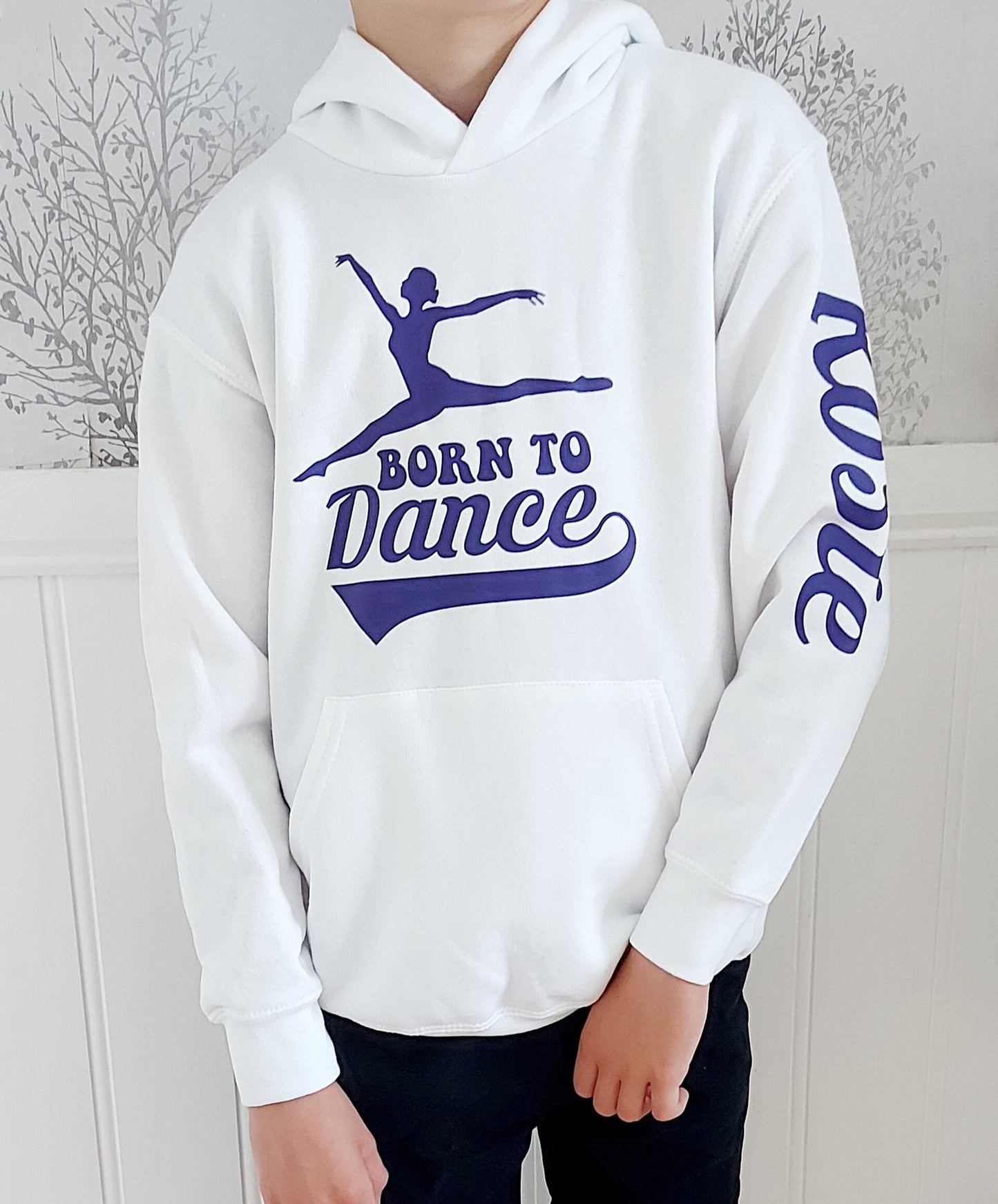 Personalised Born to Dance hoodie, personalised dance gift, gift for a dancer, ballet gift, ballerina hoodie