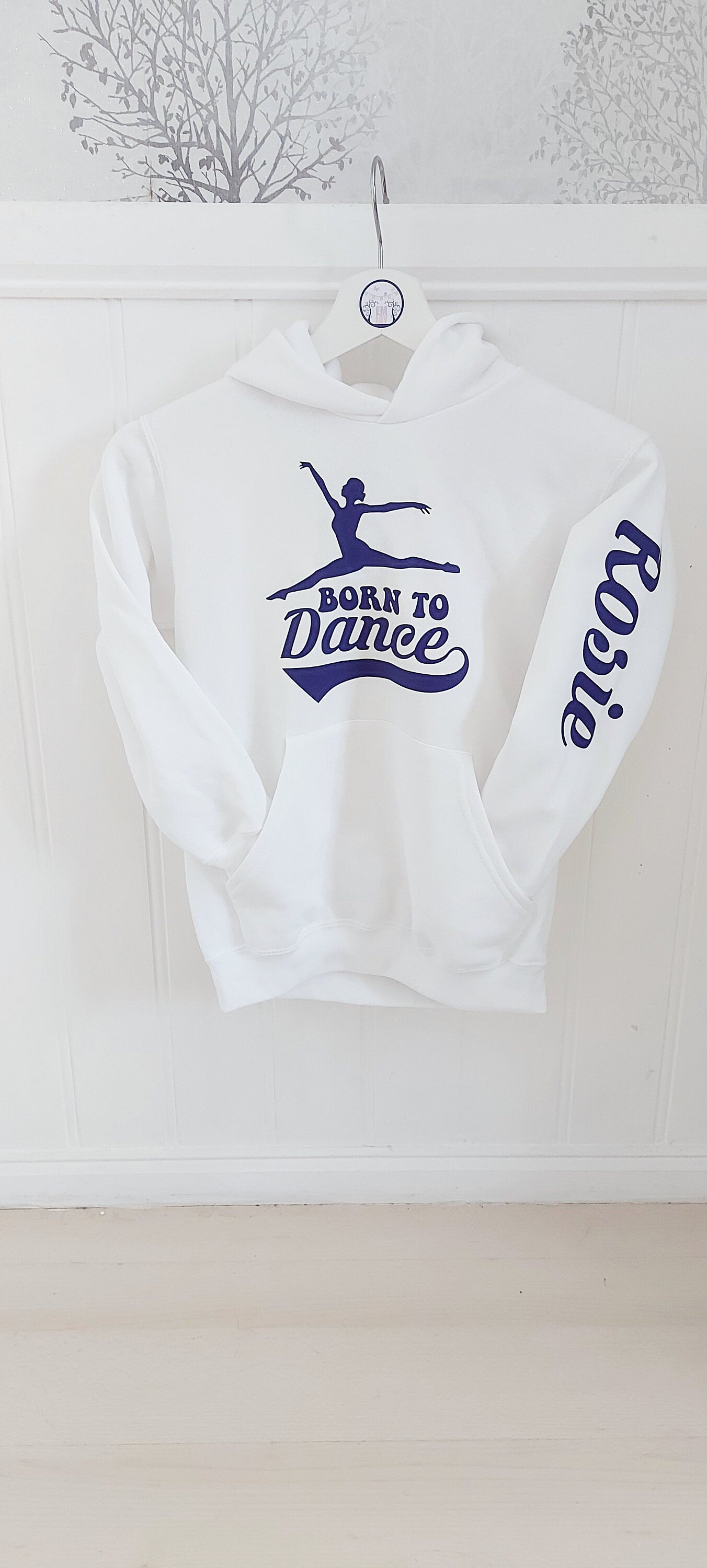 Personalised Born to Dance hoodie, personalised dance gift, gift for a dancer, ballet gift, ballerina hoodie