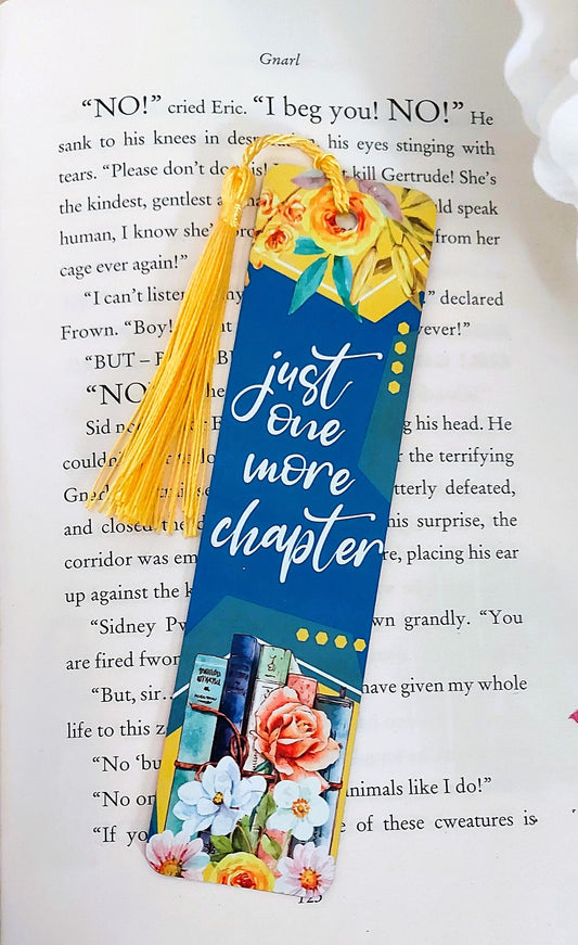 Personalised bookmark - Just One More Chapter, gift for a book lover